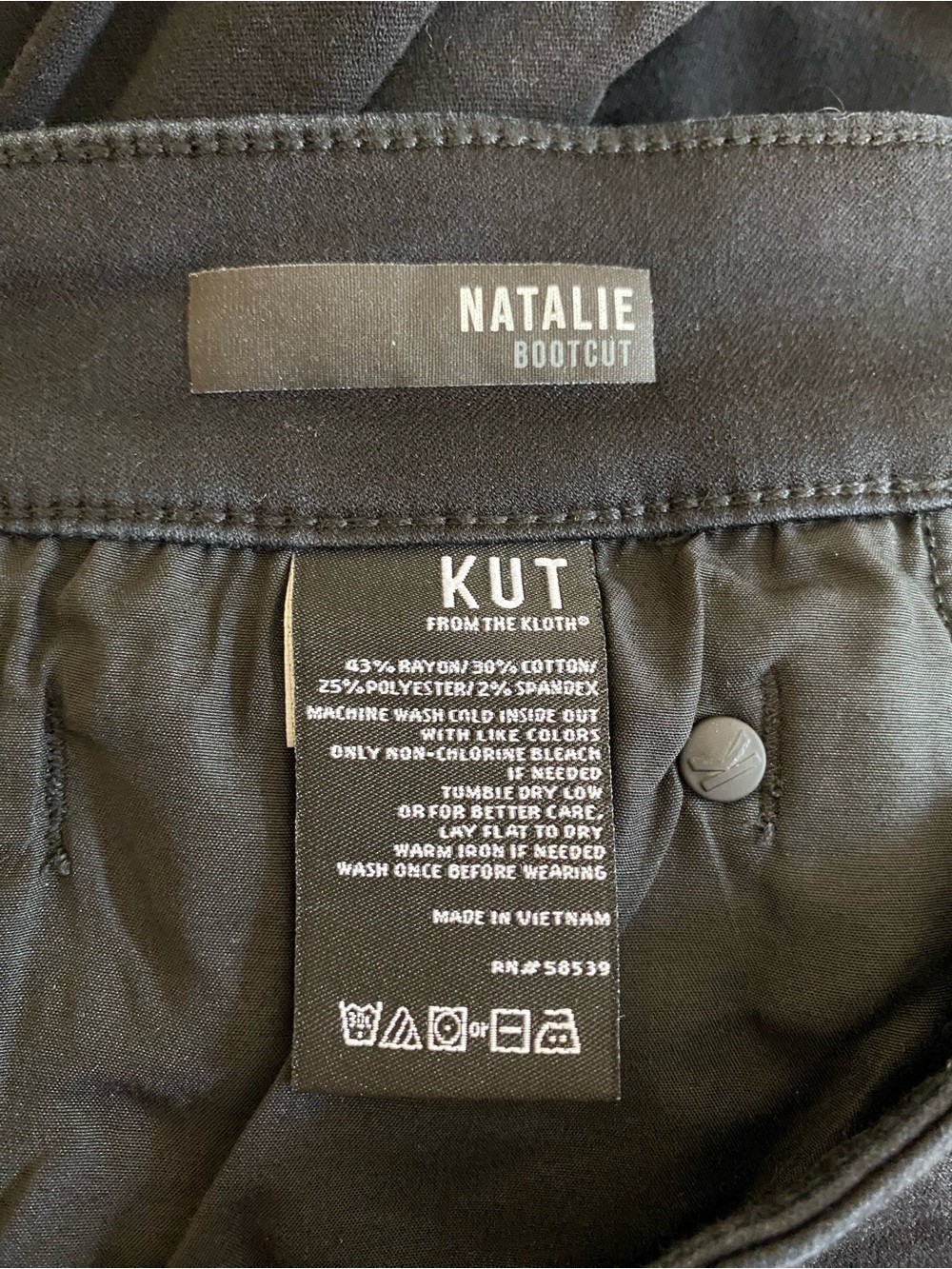 Kut From The Kloth Natalie Bootcut Jeans Size 12 Black High Rise Fab Ab Stretch - Picture 5 of 6